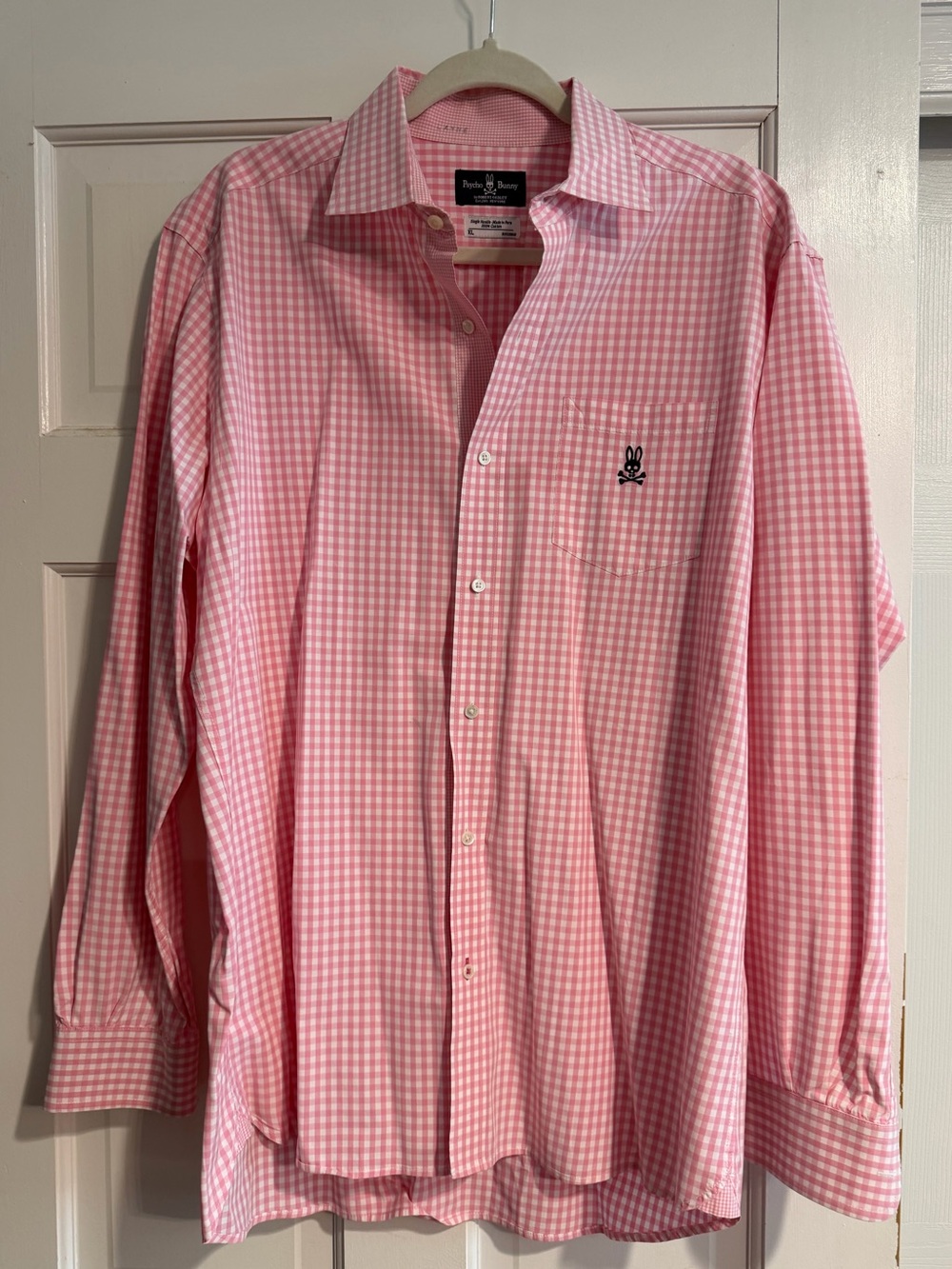 Psycho Bunny Pink Gingham Button-Up Dress Shirt